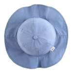 Casual Folding Cotton Simples Aba larga Verão Cap Anti-UV Hat Dome para crianças (azul)