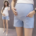 Casual Shorts cor sólida para a mulher gravida abdomen Prova