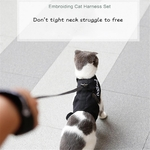 Cat Traction Rope Chest Strap Vest-Style Anti-Quebra Cat Bordado Terno Cadeia