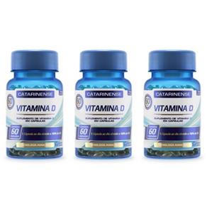 Catarinense Vitamina D Cápsulas com 60 - Kit com 03