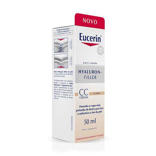 Cc Cream Anti-idade Eucerin Hyaluron-Filler Cor Clara Fps 15 50mL