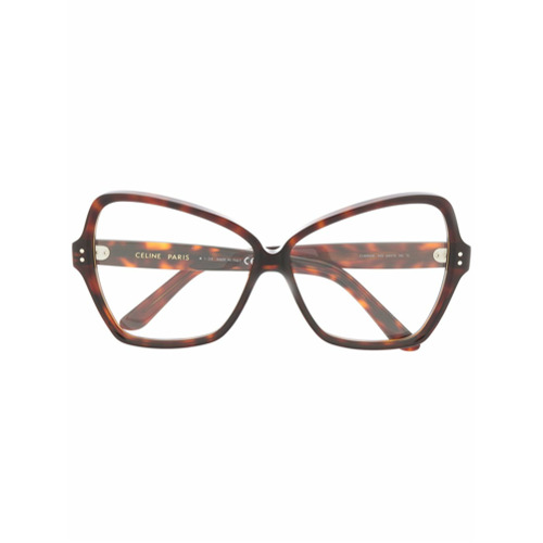 Celine Eyewear Armação de Óculos Abstrato - Marrom