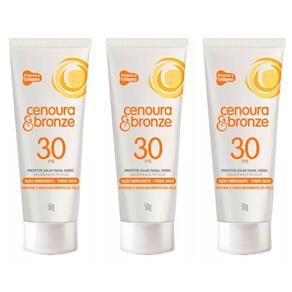 Cenoura & Bronze Fps30 Protetor Solar Facial 50g - Kit com 03
