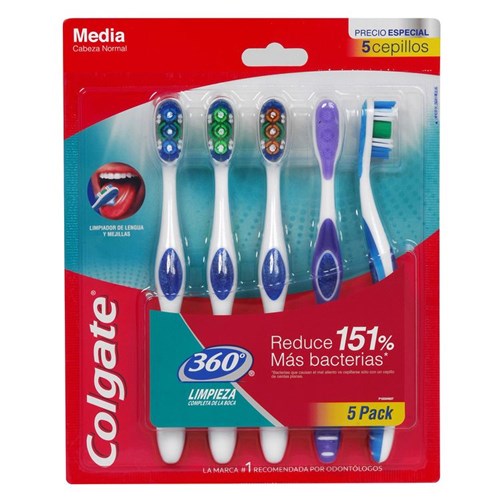 Cepillo Dental Colgate 360 5 Unid