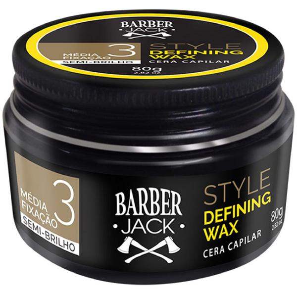 Cera Capilar Barber Jack Style Defining Wax Fixação 3 Média e Semi Brilho 80g
