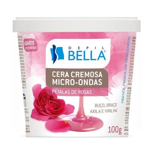 Cera Cremosa Micro-Ondas Pétalas de Rosas Depil Bella 100g