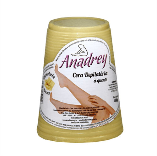 Cera Depilatória Chocolate Branco - Anadrey 400G