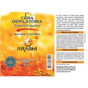 Cera Depilatória Natural Arashi - 1 KG