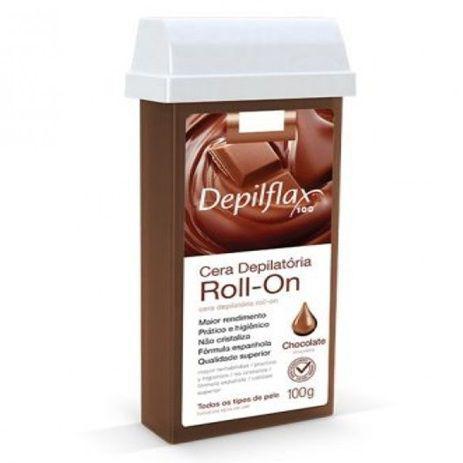 Cera Depilatória Roll-On Chocolate Depilflax 100g