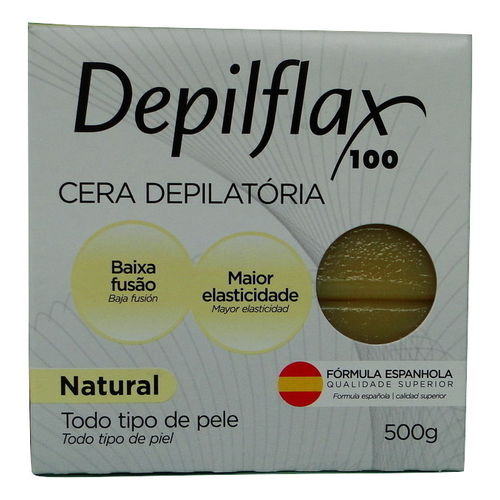 Cera Quente 500 Gr - Depilflax - Natural-todo Tipo de Pele