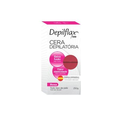 Cera Quente Depilatória em Barra Rosa 250g- Depilflax