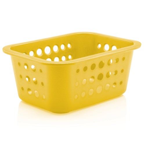 Cesto Organizador Plástico Amarelo 8x18,5x14,5cm 1,3L Organize OU