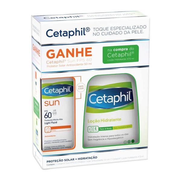 Cetaphil Loção Hidratante 473ml e Ganhe Cetaphil Sun Antioxidante Sem Cor FPS 60 Light Fluid 50ml