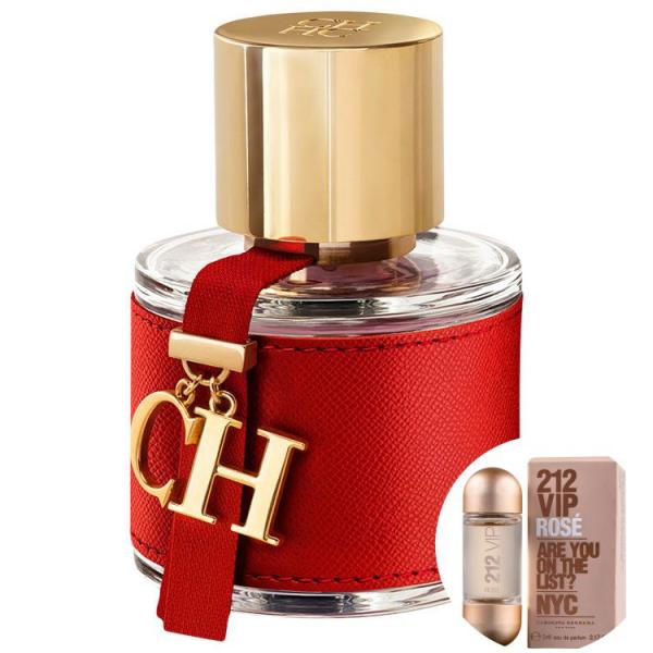 Ch Carolina Herrera Eau de Toilette - Perfume Feminino 50ml + 212 Vip Rose Edp Travel Size 5 Ml
