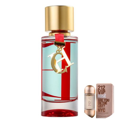 Ch L'eau Carolina Herrera Edt - Perfume Feminino 100ml + 212 Vip Rose Edp Travel Size 5 Ml