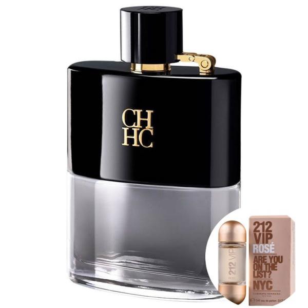 Ch Men Privé Carolina Herrera Edt - Perfume Masculino 100ml + 212 Vip Rose Edp Travel Size 5 Ml