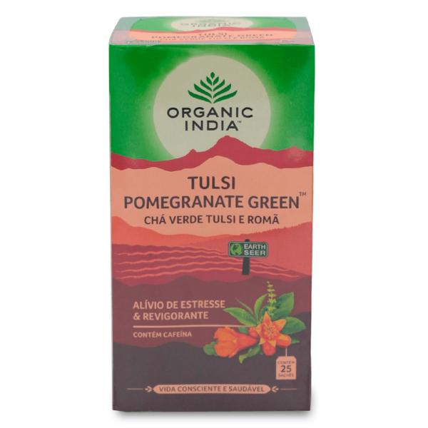 Chá Tulsi de Romã e Chá Verde 25 Sachê (45g) - Organic India