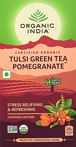 Chá Tulsi Romã e Chá Verde 25 Saches - Organic India