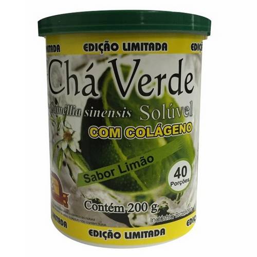 Chá Verde com Colágeno Instantâneo Sabor Limão 200g - Mosteiro Devakan