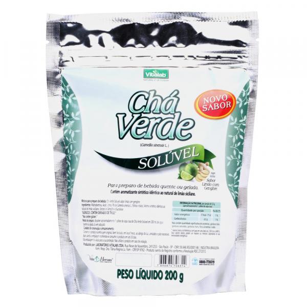Chá Verde Solúvel 200g Limão C/ Gengibre - Vitalab