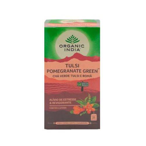 Chá Verde Tulsi e Romã 25 Sachês Organic India
