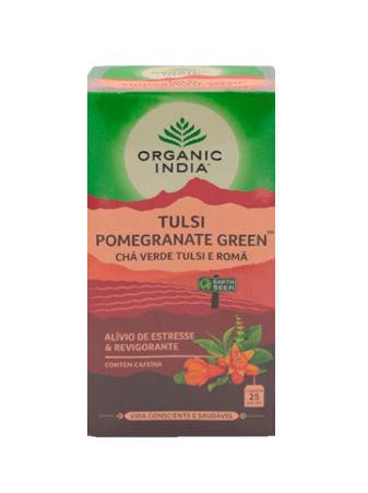 Chá Verde Tulsi e Romã 25 Sachês - Organic India