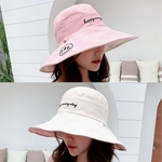 Chapéu de Sol Mulheres Verão Casual Smiley dobrável bordado protetor solar Cap respirável exterior