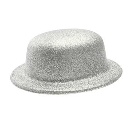 Chapéu Plástico Coquinho com Glitter Prata - Unidade