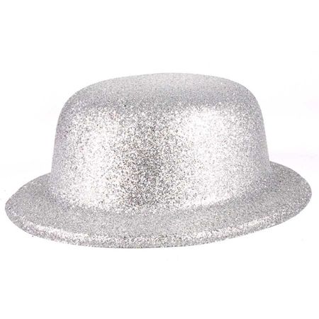Chapéu Plástico Coquinho com Glitter Prata - Unidade