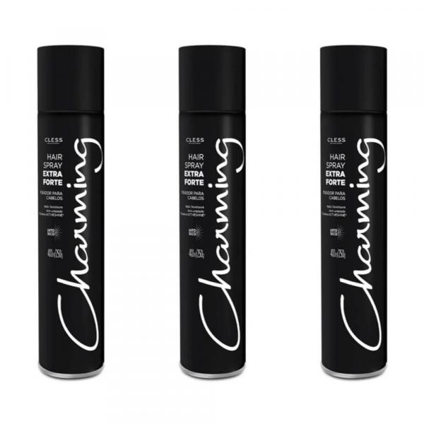Charming Black Hair Spray S/ Perfume 400ml (Kit C/03)
