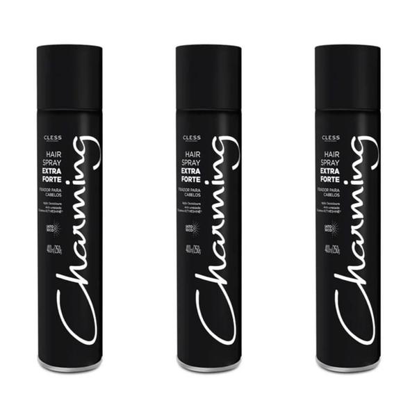 Charming Black Hair Spray S/ Perfume 400ml (Kit C/03)