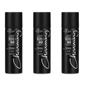 Charming Hair Spray Extra Forte 50ml - Kit com 03