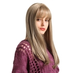 Chemical cabelo da fibra peruca Mulheres Moda Fina Franja reta longa peruca de cabelo