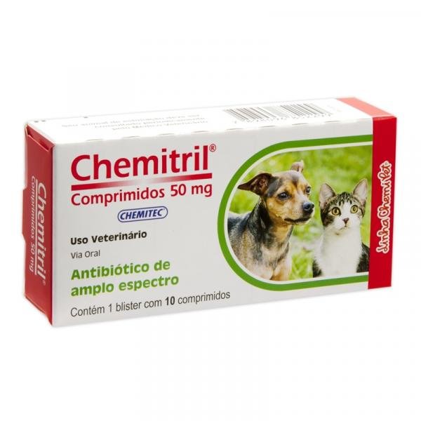 Chemitril 50 Mg Antibiótico Chemitec 10 Comprimidos