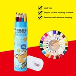 Child 18-color Color Pencil Barrel Painting Pencil With Sharpener Drawing Brush