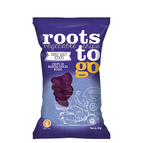 Chips de Batatas-doces Roxas - Rootstogo 45g