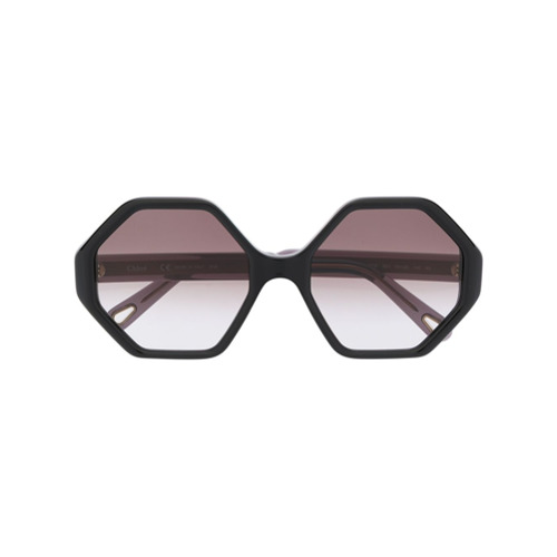Chloé Eyewear Óculos de Sol Geométrico - Preto