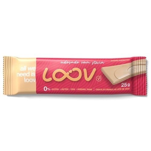 Chocolate Branco Loov ao Leite de Coco 25G