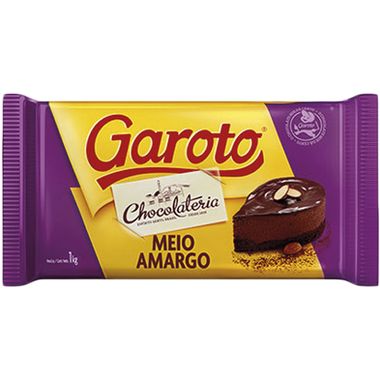 Chocolate Meio Amargo Garoto 1Kg Cx. C/ 12 Un.