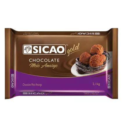 Chocolate Meio Amargo Gold Barra 2,1Kg - Sicao