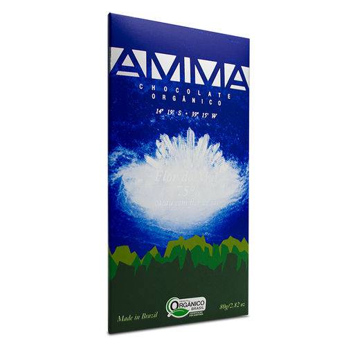 Chocolate Ogânico Flor do Mar 75% Cacau - Amma 80g