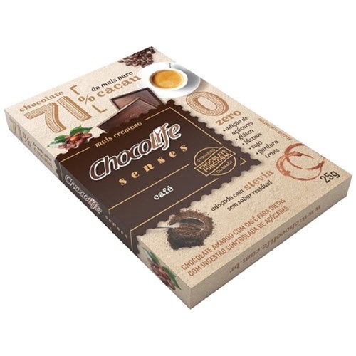 Chocolate Zero Lactose Senses 71% - Café