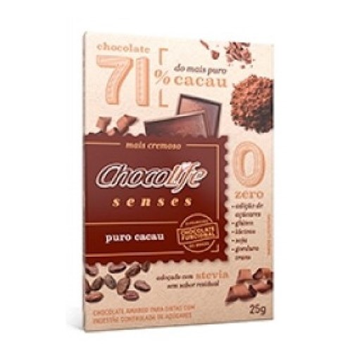 Chocolate Zero Lactose Senses 71% - Puro Cacau