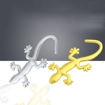 Chrome 3D Gecko metal Adesivo Decalque Auto Emblema do carro emblema decalque Decoração Prata Gecko etiqueta