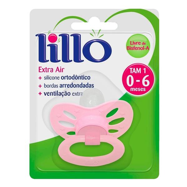 Chupeta Lillo Extra Air Silicone Ortodôntico Tamanho 1 Rosa