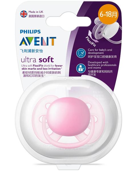 Chupeta Philips Avent Ultra Soft 6 a 18 Meses Rosa