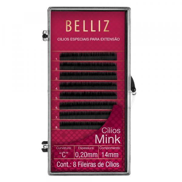 Cílios para Alongamento Belliz - Mink C 020 14mm