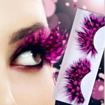 Cílios postiços Exagero pena colorida do pavão Dots Eye Lashes para Cosmetic Party - Um Par