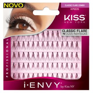 Cílios Postiços Kiss NY - I-Envy Individual com Mini Nó Multi-Pack