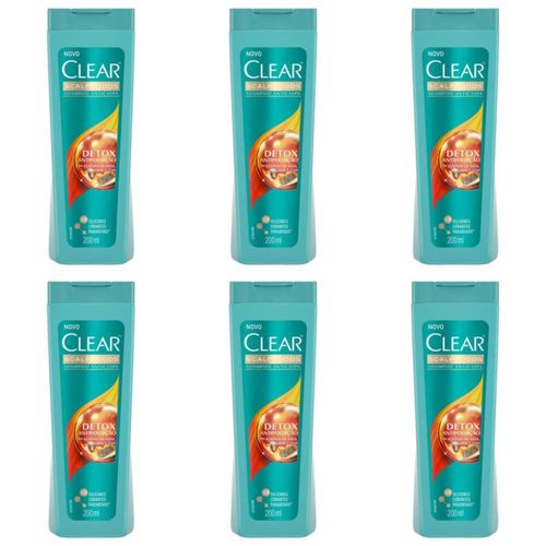 Clear Anticaspa Antipoluição Shampoo 200ml (kit C/06)